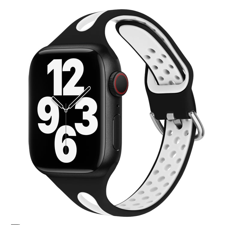Frerndorf | Wassertropfen Silikon-Uhrenarmband für Apple Watch Series 9&8&7 41mm / SE 3&SE 2&6&SE&5&4 40mm / 3&2&1 38mm (Schwarz und Weiß)