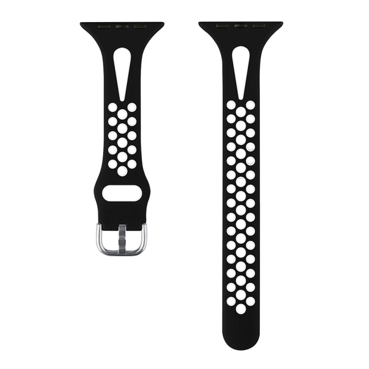 Frerndorf | Wassertropfen Silikon-Uhrenarmband für Apple Watch Series 9&8&7 41mm / SE 3&SE 2&6&SE&5&4 40mm / 3&2&1 38mm (Schwarz und Weiß)