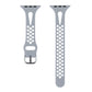 Frerndorf | Wassertropfen Silikon Uhrenarmband für Apple Watch Series 9&8&7 41mm / SE 3&SE 2&6&SE&5&4 40mm / 3&2&1 38mm (Kaltes Silber und Weiß)