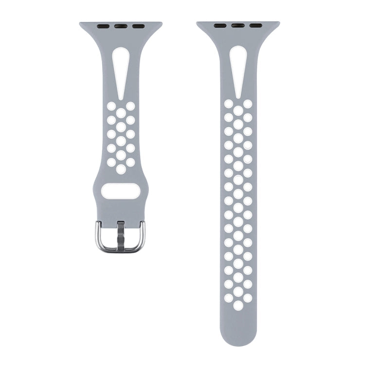 Frerndorf | Wassertropfen Silikon Uhrenarmband für Apple Watch Series 9&8&7 41mm / SE 3&SE 2&6&SE&5&4 40mm / 3&2&1 38mm (Kaltes Silber und Weiß)