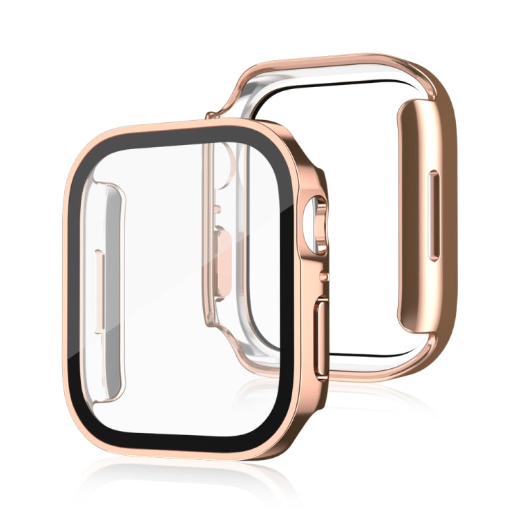Frerndorf | Life Waterproof 2 in 1 PC Rahmen + Hartglas Schutzhülle für Apple Watch Series 9 / 8 / 7 45mm (Roségold)