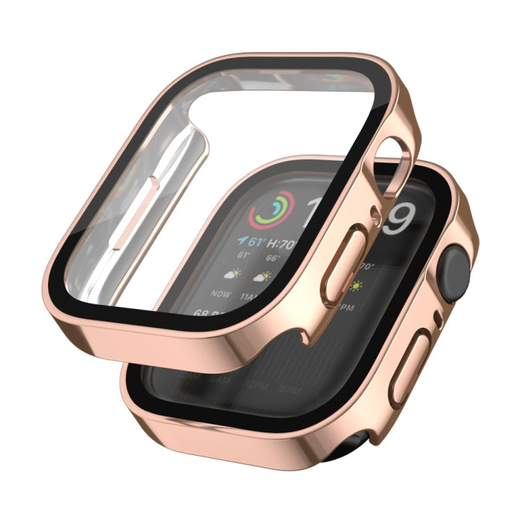 Frerndorf | Life Waterproof 2 in 1 PC Rahmen + Hartglas Schutzhülle für Apple Watch Series 9 / 8 / 7 45mm (Roségold)