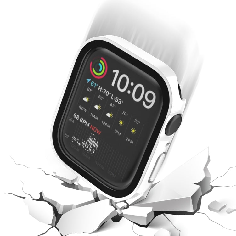 Frerndorf | Life Waterproof 2 in 1 PC Rahmen + Gehärtetes Glas Schutzhülle für Apple Watch Series 6 / 5 / 4 / SE 44mm (Weiß)