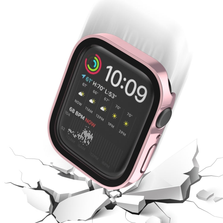 Frerndorf | Life Waterproof 2 in 1 PC Rahmen + Gehärtete Glas Schutzhülle Für Apple Watch Series 6 / 5 / 4 / SE 44mm (Rosa)