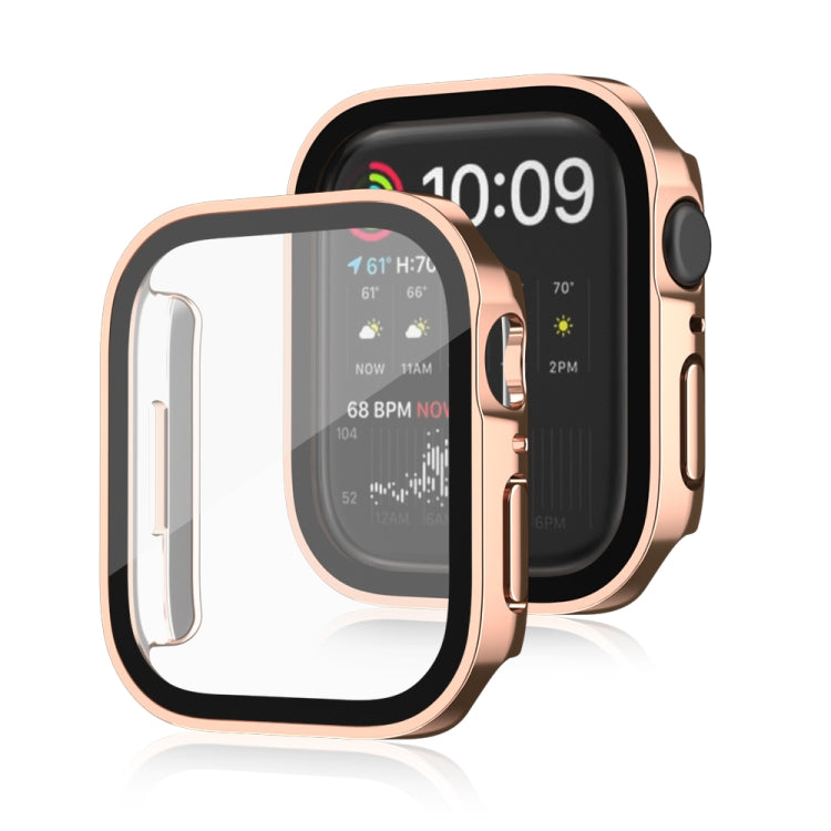 Frerndorf | Life Waterproof 2 in 1 PC Rahmen + Tempered Glass Schutzhülle für Apple Watch Series 6 / 5 / 4 / SE 44mm (Roségold)