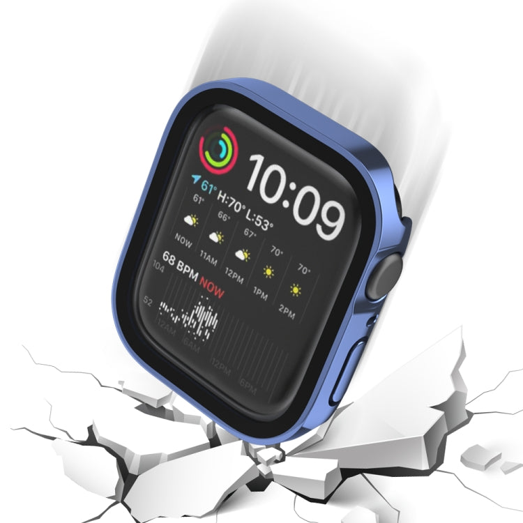 Frerndorf | Life Waterproof 2 in 1 PC Rahmen + Gehärtetes Glas Schutzhülle für Apple Watch Series 6 / 5 / 4 / SE 40mm (Blau)