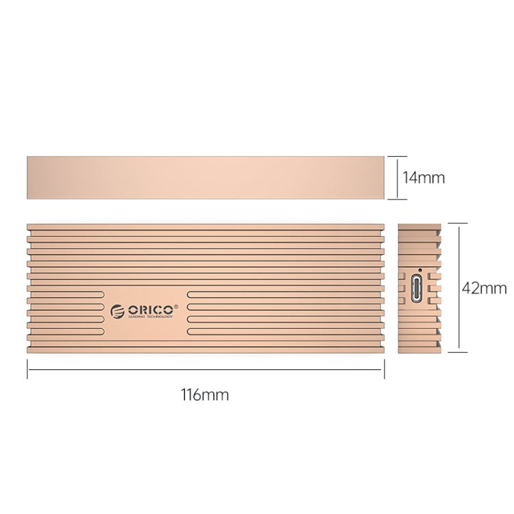 Frendorf | ORICO M233C3-G4-RG USB3.2 20Gbps M.2 NVMe SSD Gehäuse (Gold)