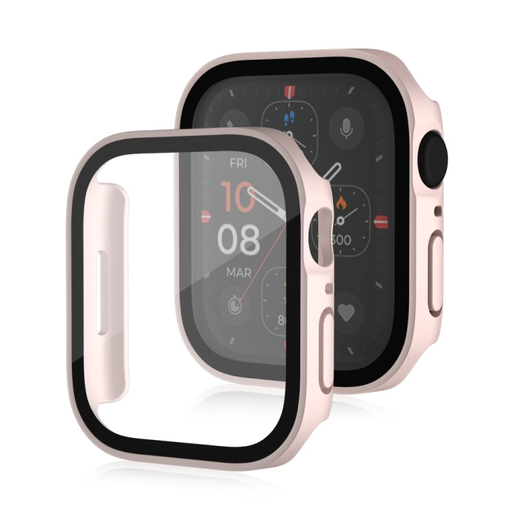 Frerndorf | Life Wasserfest Frosted 2 in 1 PC Rahmen + Gehärtetes Glas Schutzhülle Für Apple Watch Series 6 / 5 / 4 / SE 40mm (Rosa)