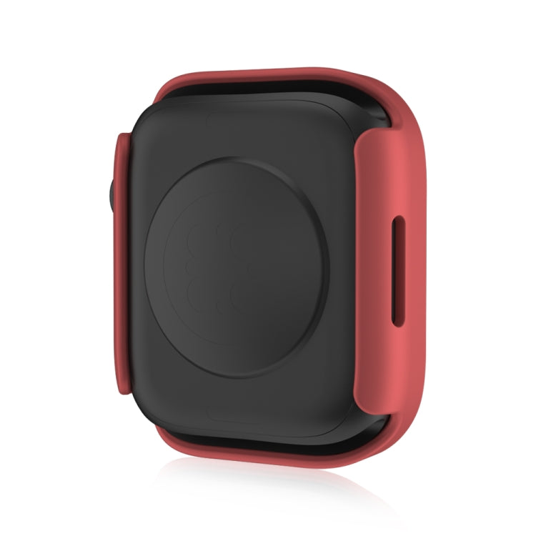 Frerndorf | Life Wasserdicht Frosted 2 in 1 PC Rahmen + Gehärtetes Glas Schutzhülle Für Apple Watch Series 6 / 5 / 4 / SE 40mm(Rot)
