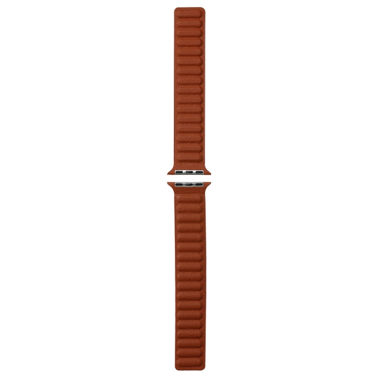 Frerndorf | Magnetisches Zwei-Farben Loop Slim Leder Uhrenarmband für Apple Watch Ultra 49mm & Watch Ultra 2 49mm / Series 9 & 8 & 7 45mm / SE 3 & SE 2 & 6 & SE & 5 & 4 44mm / 3 & 2 & 1 42mm (Sattelbraun)