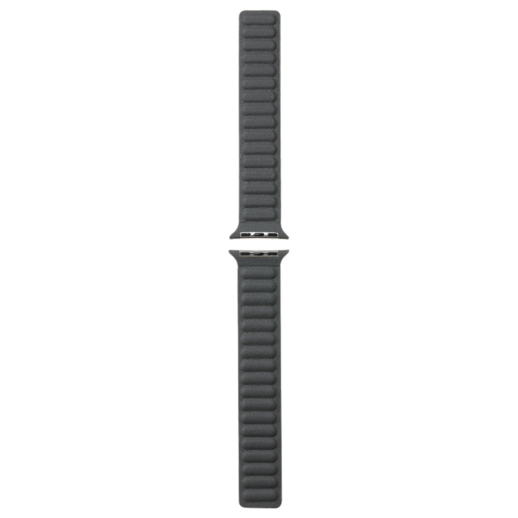 Frerndorf | Magnetisches Zwei-Farben Loop Slim Leder Armband für Apple Watch Ultra 49mm & Watch Ultra 2 49mm / Series 9 & 8 & 7 45mm / SE 3 & SE 2 & 6 & SE & 5 & 4 44mm / 3 & 2 & 1 42mm (Grau)