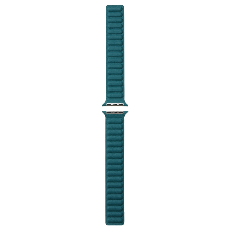 Frerndorf | Magnetisches Zwei-Farben Loop Slim Leder Uhrband für Apple Watch Ultra 49mm & Watch Ultra 2 49mm / Series 9 & 8 & 7 45mm / SE 3 & SE 2 & 6 & SE & 5 & 4 44mm / 3 & 2 & 1 42mm (Malachitgrün)