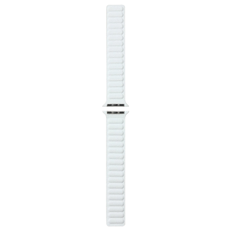 Frerndorf | Magnetisches Zweifarbiges Schlaufen Slim Leder Armband Für Apple Watch Series 9&8&7 41mm / SE 3&SE 2&6&SE&5&4 40mm / 3&2&1 38mm (Weiß)
