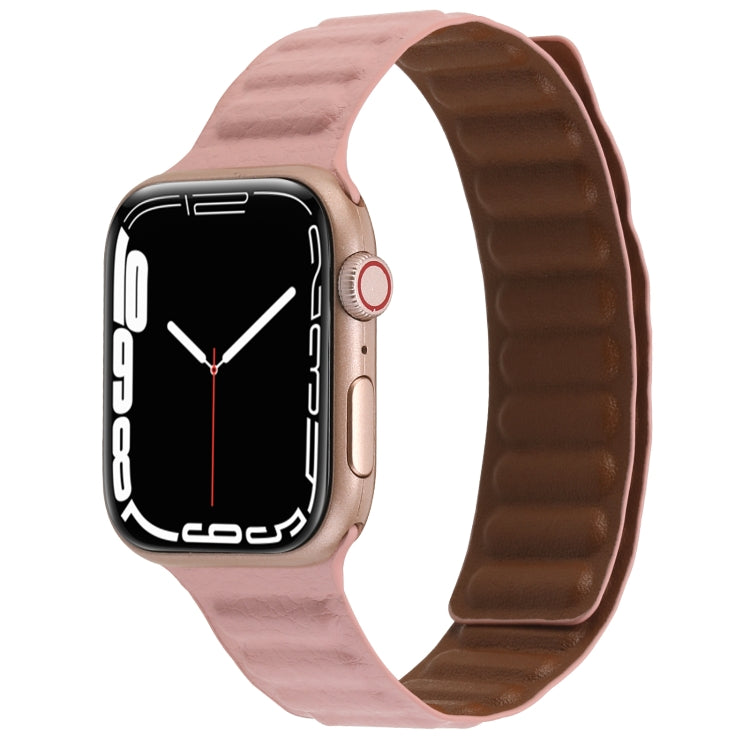 Frerndorf | Magnetisches Zweifarben-Schlankes Lederuhrband für Apple Watch Series 9&8&7 41mm / SE 3&SE 2&6&SE&5&4 40mm / 3&2&1 38mm (Rosa)