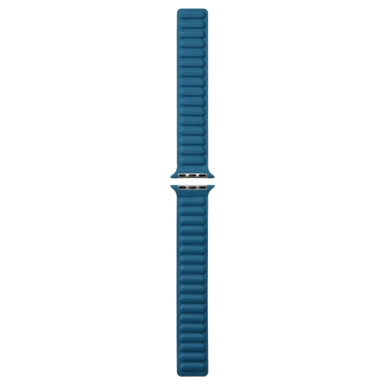 Frerndorf | Magnetisches zwei-farbiges Loop schlankes Lederarmband für Apple Watch Serie 9&8&7 41mm / SE 3&SE 2&6&SE&5&4 40mm / 3&2&1 38mm (Cape Blau)