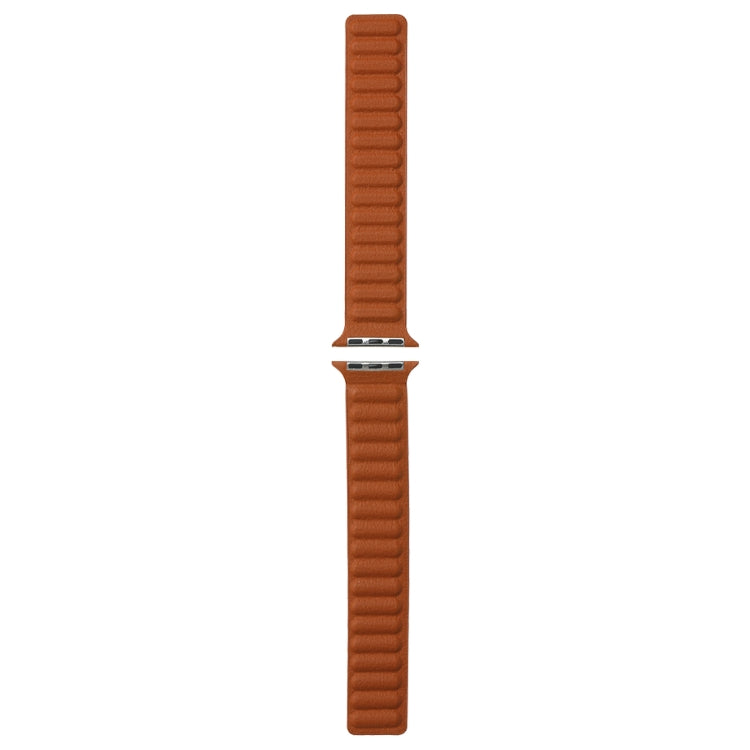 Frerndorf | Magnetisches zweifarbige Schlaufen Slim Leder Armband für Apple Watch Serie 9&8&7 41mm / SE 3&SE 2&6&SE&5&4 40mm / 3&2&1 38mm (Goldbraun)