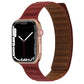 Frerndorf | Magnetisches zwei-farbiges Loop Slim Leder Uhrband für Apple Watch Series 9&8&7 41mm / SE 3&SE 2&6&SE&5&4 40mm / 3&2&1 38mm (Weinrot)
