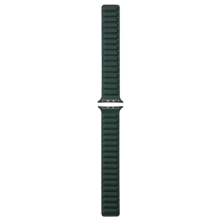 Frerndorf | Magnetisches zweifarbiger Schlaufen Slim Leder Uhr Band für Apple Watch Serie 9&8&7 41mm / SE 3&SE 2&6&SE&5&4 40mm / 3&2&1 38mm (Fir Green)