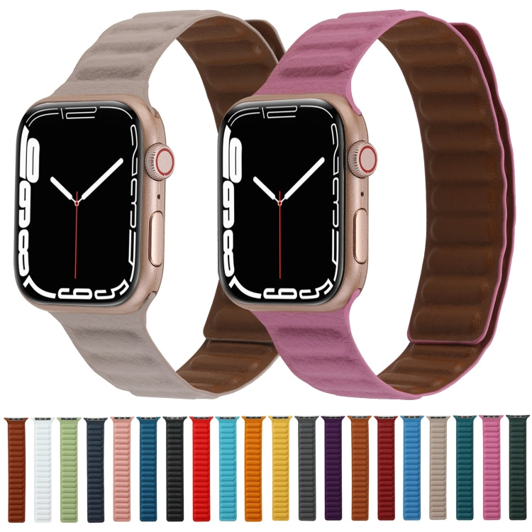 Frerndorf | Magnetisches zweifarbiger Schlaufen Slim Leder Uhr Band für Apple Watch Serie 9&8&7 41mm / SE 3&SE 2&6&SE&5&4 40mm / 3&2&1 38mm (Fir Green)