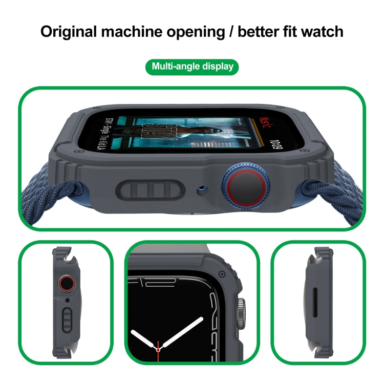Frendorf | 2 in 1 Bildschirm gehärtetes Glasfolie Schutzhülle für Apple Watch Series 9 / 8 / 7 41mm (Dunkelgrau)