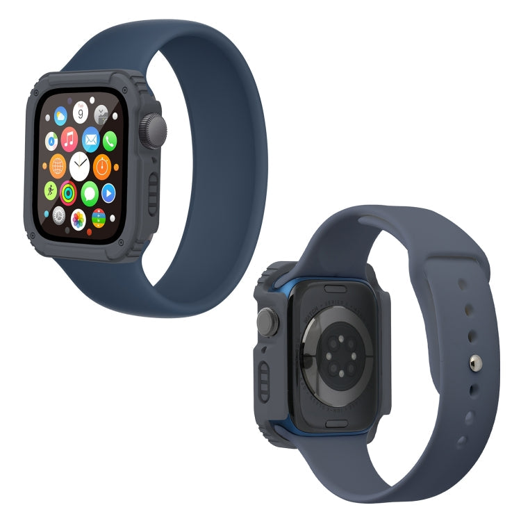 Frendorf | 2 in 1 Bildschirm gehärtetes Glasfolie Schutzhülle für Apple Watch Series 9 / 8 / 7 41mm (Dunkelgrau)