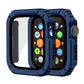 Frendorf | 2 in 1 Bildschirm Gehärtetes Glas Folie Schutzhülle Für Apple Watch Serie 6 / 5 / 4 / SE 40mm (Mitternachtsblau)