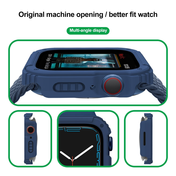 Frendorf | 2 in 1 Bildschirm Gehärtetes Glas Folie Schutzhülle Für Apple Watch Serie 6 / 5 / 4 / SE 40mm (Mitternachtsblau)