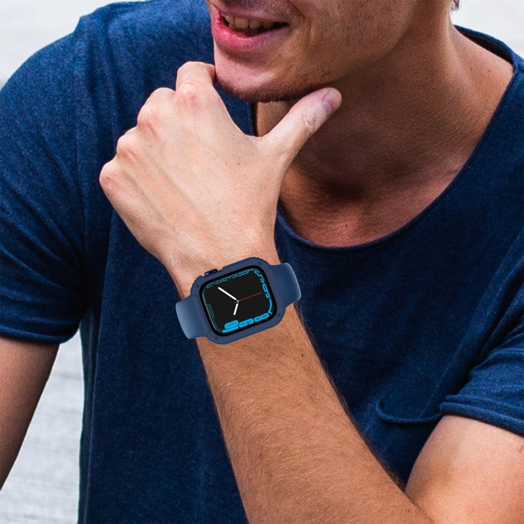 Frendorf | 2 in 1 Bildschirm Gehärtetes Glas Folie Schutzhülle Für Apple Watch Serie 6 / 5 / 4 / SE 40mm (Mitternachtsblau)