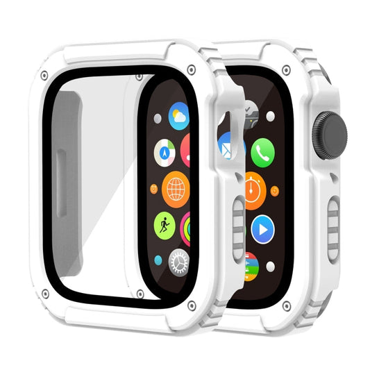 Frendorf | 2 in 1 Bildschirm Gehärtetes Glasfolie Schutzhülle für Apple Watch Series 3 & 2 & 1 38mm (Weiß)