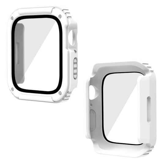 Frendorf | 2 in 1 Bildschirm Gehärtetes Glasfolie Schutzhülle für Apple Watch Series 3 & 2 & 1 38mm (Weiß)