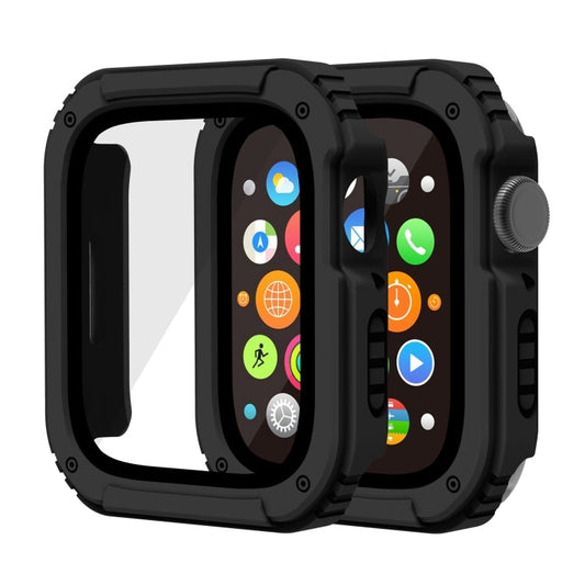 Frendorf | 2 in 1 Bildschirm Panzerglasfolie Schutzhülle Für Apple Watch Series 3 & 2 & 1 38mm (Schwarz)