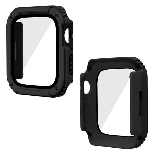 Frendorf | 2 in 1 Bildschirm Panzerglasfolie Schutzhülle Für Apple Watch Series 3 & 2 & 1 38mm (Schwarz)