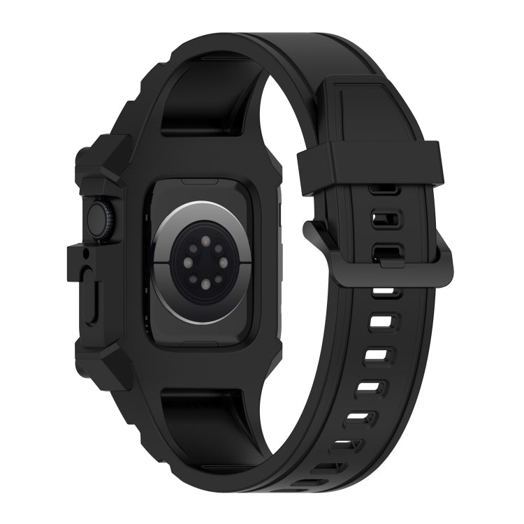 Frerndorf | Integriertes Silikon-Uhrenband für Apple Watch Series 9&8&7 41mm / SE 3&SE 2&6&SE&5&4 40mm / 3&2&1 38mm (Schwarz)
