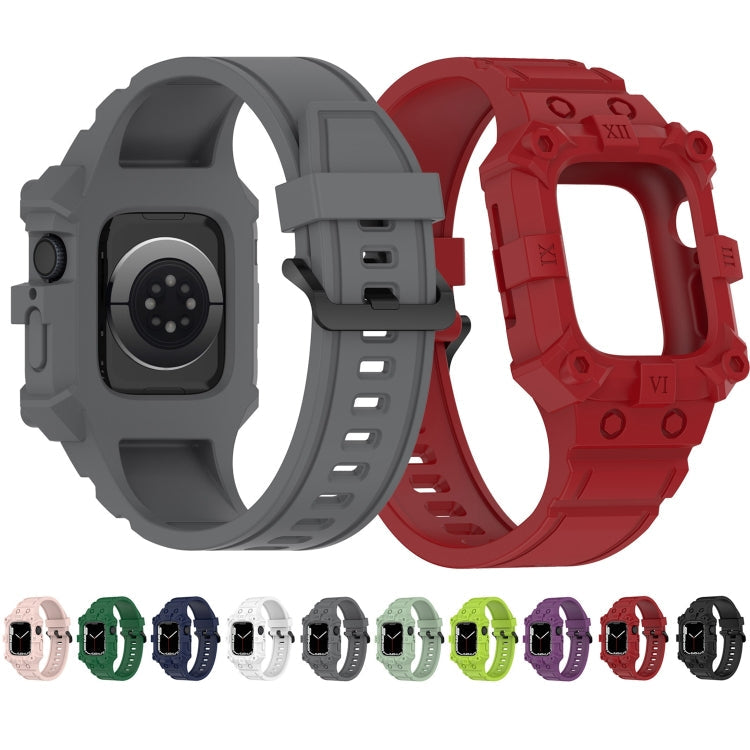 Frerndorf | Integriertes Silikon-Uhrenband für Apple Watch Series 9&8&7 41mm / SE 3&SE 2&6&SE&5&4 40mm / 3&2&1 38mm (Schwarz)