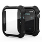 Frendorf | 2 in 1 Frosted PC Rahmen + gehärtete Glasfolie Schutzcase für Apple Watch Series 9 / 8 / 7 41mm (Schwarz)