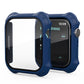 Frendorf | 2 in 1 Frosted PC-Rahmen + Bildschirm gehärtete Glasfolie Schutzhülle für Apple Watch Series 9 / 8 / 7 41mm (Blau)