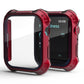 Frendorf | 2 in 1 PC-Rahmen + Bildschirm gehärtete Glasfolie Schutzhülle für Apple Watch Series 9 / 8 / 7 45mm (Rot)