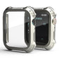 Frendorf | 2 in 1 PC Rahmen + Bildschirm gehärtete Glasfolie Schutzhülle für Apple Watch Series 9 / 8 / 7 45mm (Starlight)