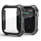 Frendorf | 2 in 1 PC Rahmen + Bildschirm gehärtetes Glas Folie Schutzhülle für Apple Watch Series 9 / 8 / 7 41mm (Schwarz)