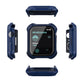 Frendorf | 2 in 1 PC Rahmen + Bildschirm gehärtetes Glas Folie Schutzhülle für Apple Watch Series 9 / 8 / 7 41mm (Schwarz)