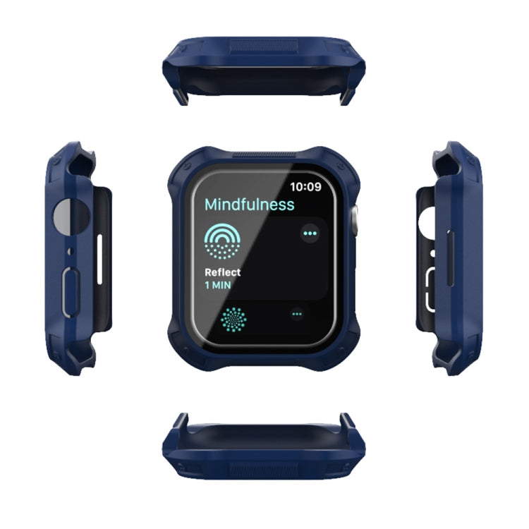 Frendorf | 2 in 1 PC Rahmen + Bildschirm gehärtetes Glas Folie Schutzhülle für Apple Watch Series 9 / 8 / 7 41mm (Schwarz)