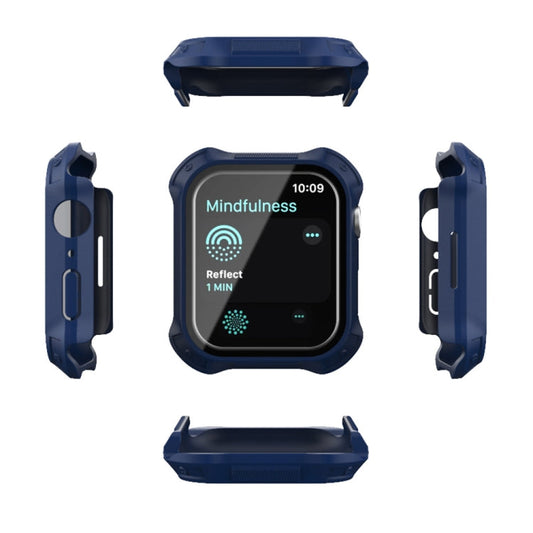 Frendorf | 2 in 1 PC Rahmen + Bildschirm gehärtetes Glas Folie Schutzhülle für Apple Watch Series 9 / 8 / 7 41mm (Schwarz)