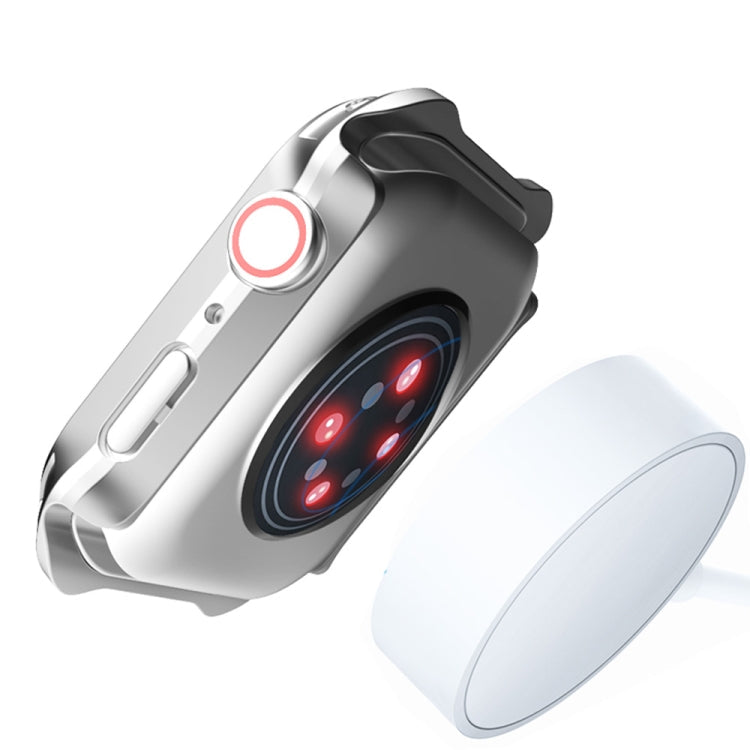 Frendorf | 2 in 1 PC Rahmen + Bildschirm gehärtetes Glas Folie Schutzhülle für Apple Watch Series 9 / 8 / 7 41mm (Schwarz)