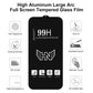 Frendorf | 25 PCS Hoch Aluminium Große Bogen Vollbild Gehärtetes Glas Film für iPhone 8 / 7