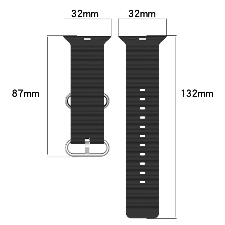 Frerndorf | Ocean Silikon-Uhrenband für Apple Watch Series 9&8&7 41mm / SE 3& SE 2&6&SE&5&4 40mm / 3&2&1 38mm (Blau)