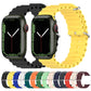 Frerndorf | Ocean Silikon-Uhrenband für Apple Watch Series 9&8&7 41mm / SE 3& SE 2&6&SE&5&4 40mm / 3&2&1 38mm (Blau)