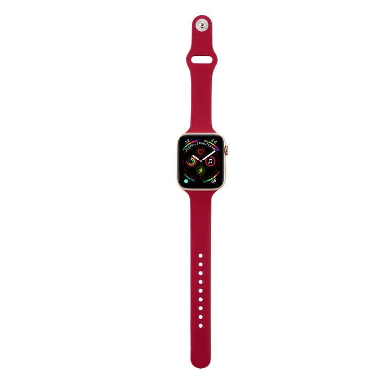 Frendorf | Für Apple Watch 5/4 40mm & 3/2/1 38mm Dünnes Silikon-Uhrenarmband (Rosenrot)