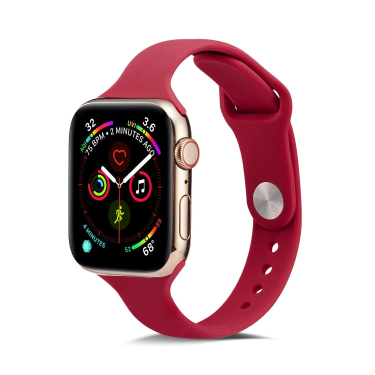 Frendorf | Für Apple Watch 5/4 40mm & 3/2/1 38mm Dünnes Silikon-Uhrenarmband (Rosenrot)