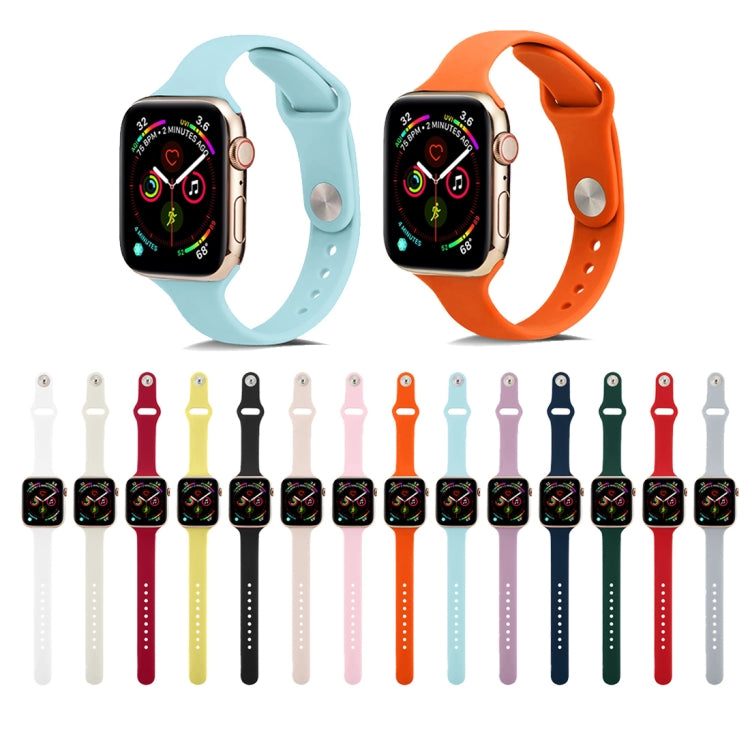 Frendorf | Für Apple Watch 5/4 40mm & 3/2/1 38mm Dünnes Silikon-Uhrenarmband (Rosenrot)