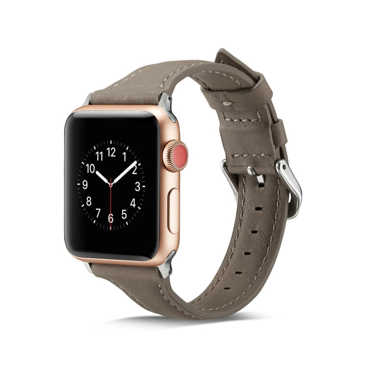 Frendorf | Für Apple Watch 5/4 40mm & 3/2/1 38mm Dünnes Lederarmband (Grau)
